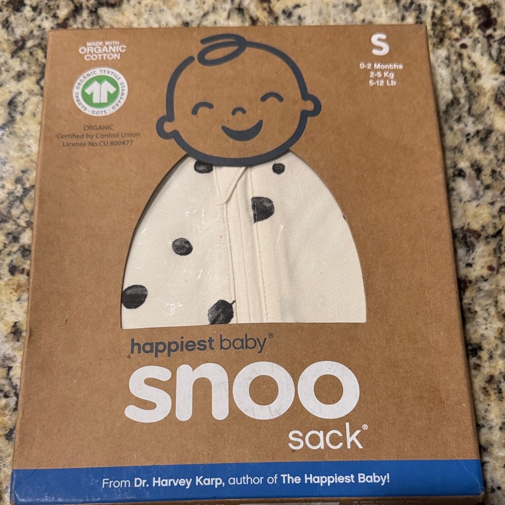 Happiest Baby Snoo Sack - Cream with Black Dots size Small